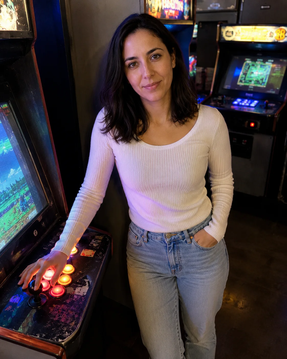 Arcade Night Laugh female dating photo example