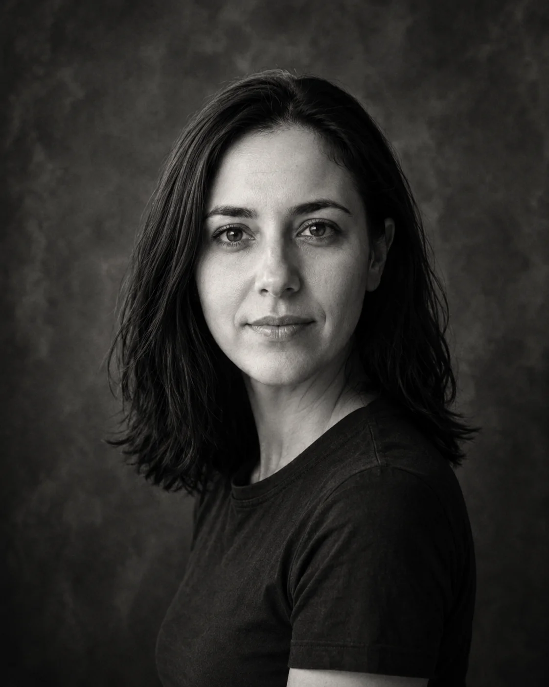 Charcoal Film Portrait female dating photo example