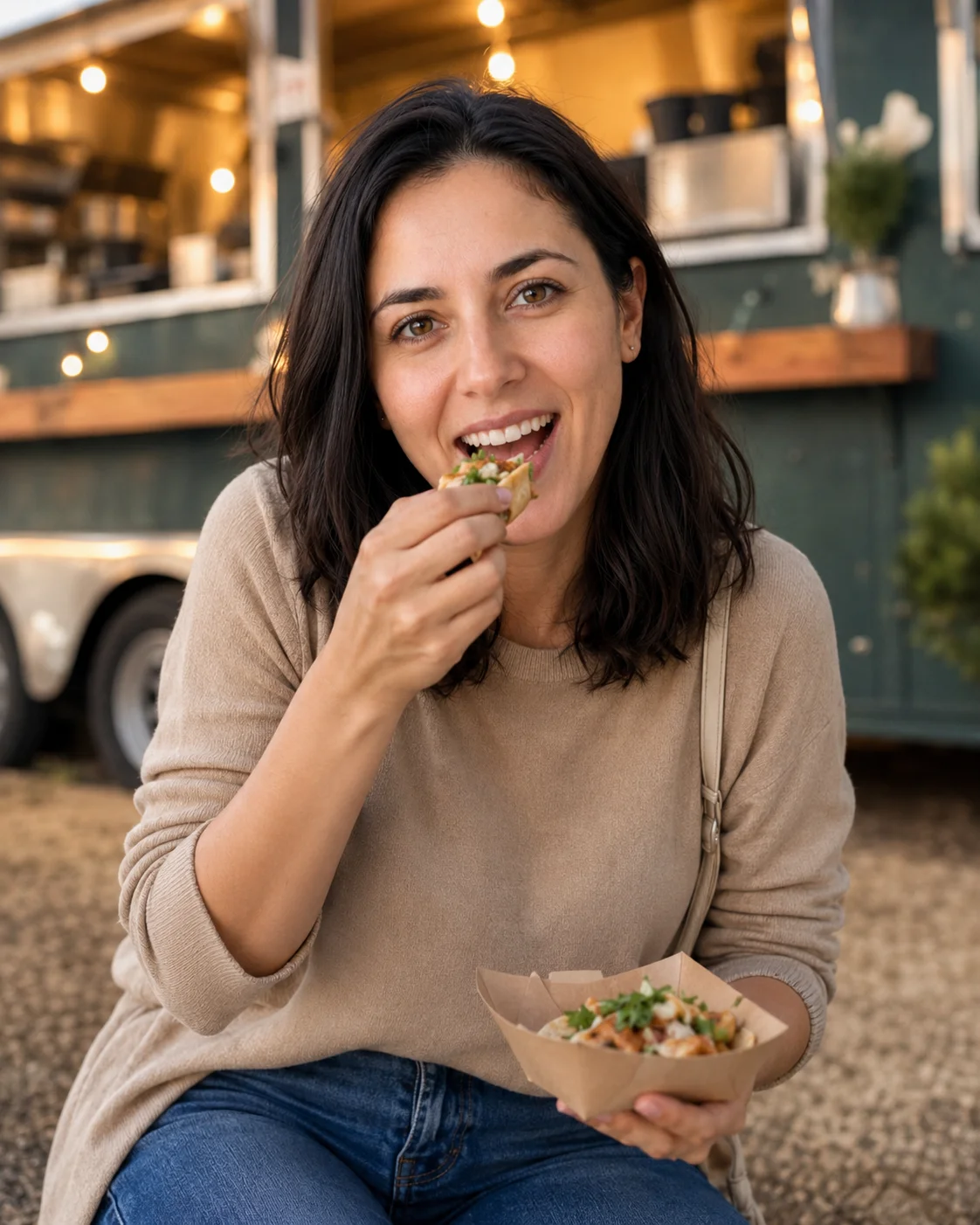 Food Truck Bite female dating photo example