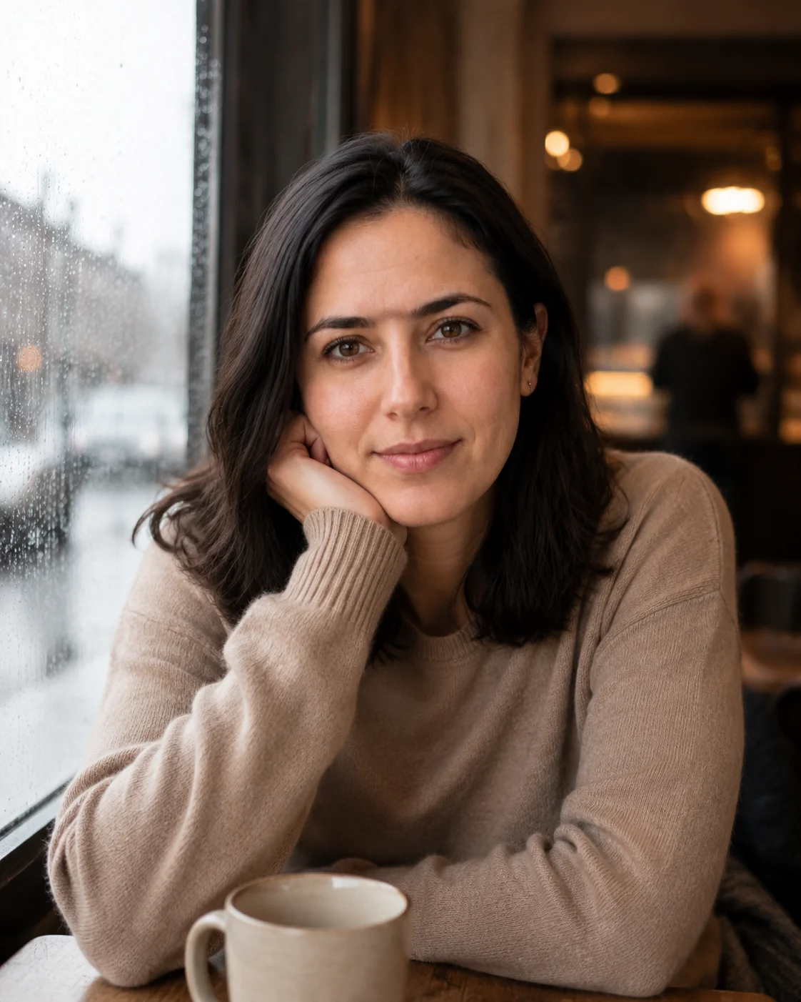 Rainy Window Cafe female dating photo example