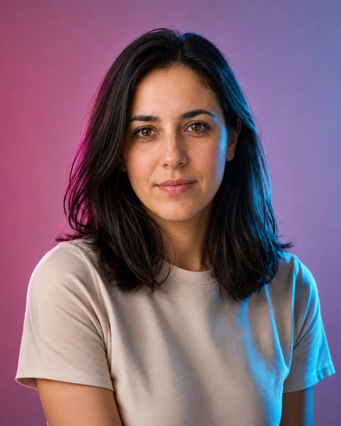 Soft Neon Gradient female dating photo example